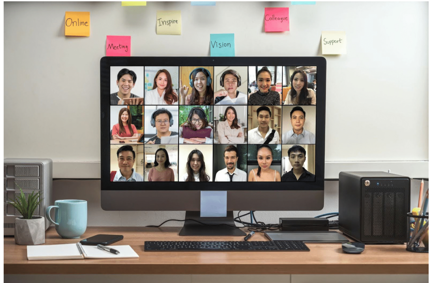 mange hybrid or remote teams at work